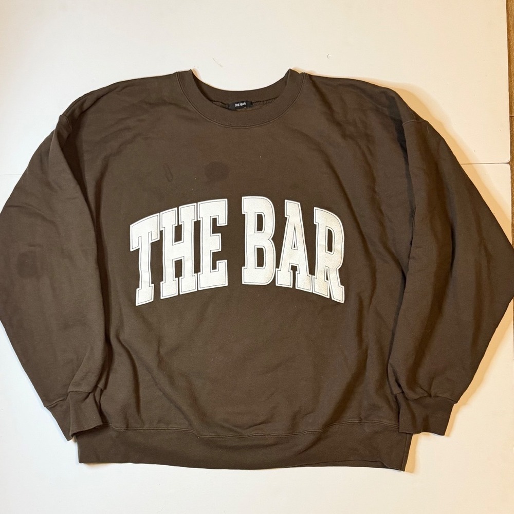 The Bar Sweatshirt Size XL Brown Cotton Blend Oversized Pullover
